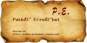 Patkó Erzsébet névjegykártya