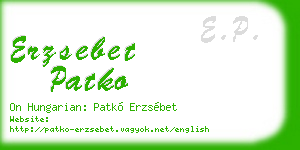 erzsebet patko business card